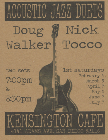 1st Saturday Jazz Nick Tocco and Doug Walker - Acoustic Jazz Duets